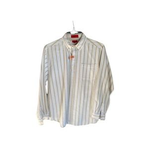 Yellow/Blue striped Izod dress shirt.